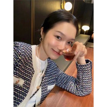 KBNA2024秋季復古小香風粗花呢短外套時尚百搭小個子輕熟風上衣