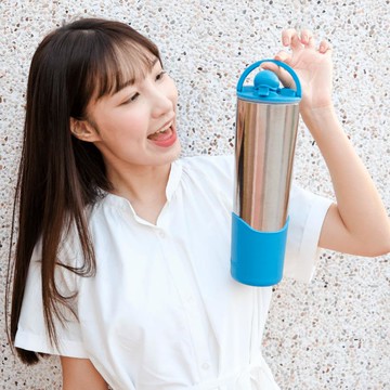 鈦好禮【獨家再贈細吸管＆手提袋】純鈦鯨魚杯2代1000ml 獨家組_粗+細吸管組合+手提袋 凝雲紫