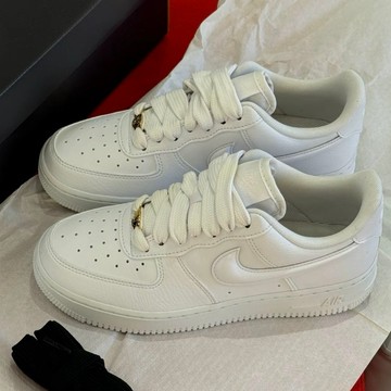 S.G NIKE Wmns Air Force 1 07 HF2014-100 復古 女鞋 白 AF1 立體勾勾 寬鞋帶
