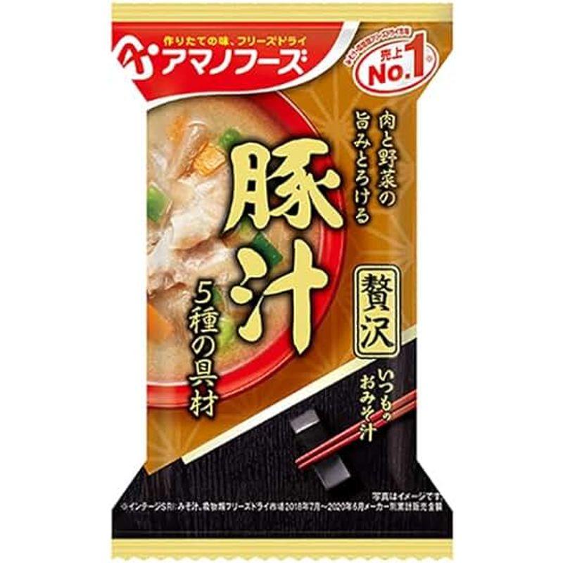 アマノフーズ フリーズドライ いつものおみそ汁贅沢 豚汁 10食×6箱入