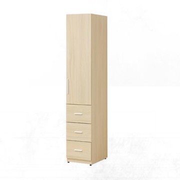文創集 賈可拉拉1.3尺單門三抽側邊衣櫃-38x57x197cm免組