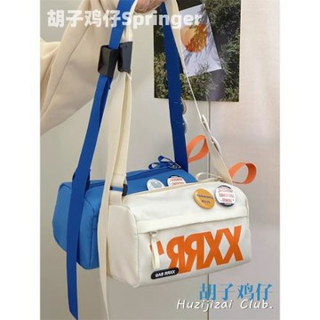小眾復古街頭潮流百搭包包女大容量斜挎包男休閑運動風少女單肩包