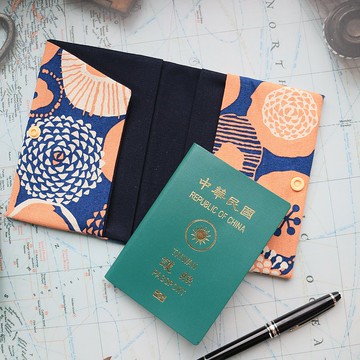 【仲夏-橘】手作護照套 護照夾 護照套 護照包 純手作 布作護照