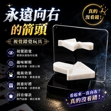 廢物專賣店 永遠向右的箭頭 視覺錯覺玩具 錯視玩具 不可思議箭頭 箭頭玩具 視覺錯視 科學玩具 魔術道具 交換禮物