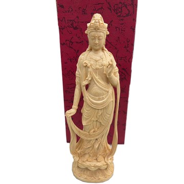 現貨供應 弘喧 黃楊木 菩薩 聖觀音 擺件 供奉 神像 佛像 木質 雕刻 工藝 鎮宅 保平安 佛堂 寺院 寺廟 莊嚴