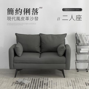 IDEA  沃德簡約皮革雙人沙發/皮沙發