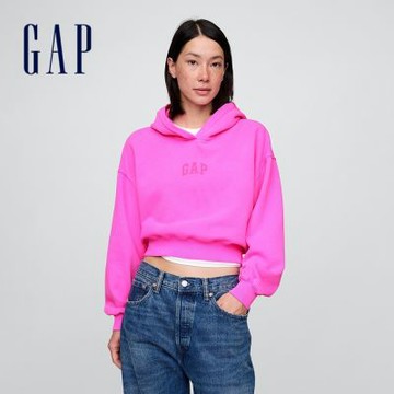 【GAP】女裝|Logo印花帽T-粉色(841725)
