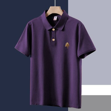 卡尼爾男裝-简约时尚华夫格男款潮流百搭polo衫夏季薄款宽松显瘦大码翻领衬衫