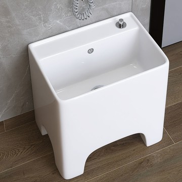 優樂悅~加高陽臺拖布池陶瓷拖把池家用衛生間洗拖把池地盆墩布池水槽加深