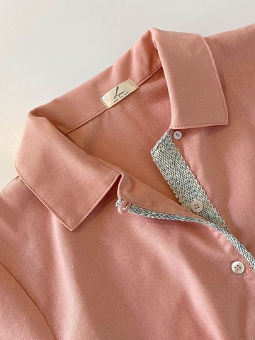 亞麻棉襯衫天然染色梭織襯衫細節（新款）