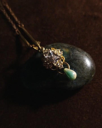 方形鑲鋯頸鍊 - 黃銅項鍊 / 可客製長度