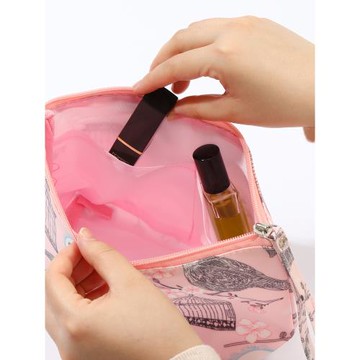 便攜防水布化妝包可愛女印花零錢數碼收納包旅行小號拉鏈洗漱包