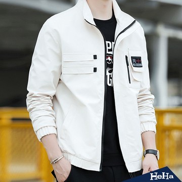 現貨【HeHa】胸前口袋拉鍊工裝夾克 三色