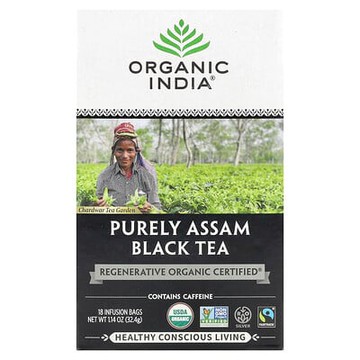 Organic India, 全淨阿薩姆紅茶，18 包，1.14 盎司（32.4 克）