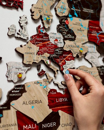 世界地图墙壁艺术 大型家居装饰 独特的墙壁装饰 乔迁礼物