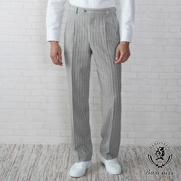 【BARONECE】日系限定直紋打摺西褲_灰色(67130-03)