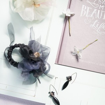 mini | 黑白灰調 | 咲編髮圈