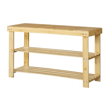 【RICHOME】楠竹經典穿鞋椅(80CM)原木色