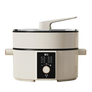 新飛 5L廠家直銷電火鍋大功率帶蒸籠大容量6L電煮鍋禮品4升電蒸鍋【宜家良品百貨】