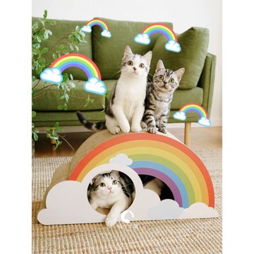 怎么去擁有一道彩虹 彩虹云朵貓抓板貓窩磨爪睡覺兩不誤