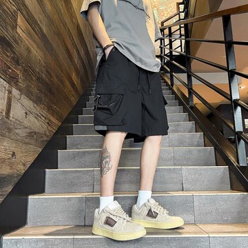 工裝短褲男美式復古機能運動褲夏季五分褲薄款寬松直筒褲休閑中褲