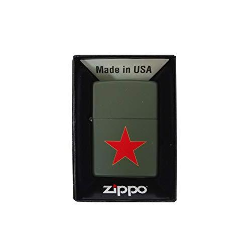 Zippo Custom Lighter-New Green Matte Revolution Red Star Design Lighter Collectible Gift Him?r car %c