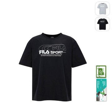 【FILA】男性 超潑水性 短袖 圓領T恤-黑色 1TEZ-1310-BK