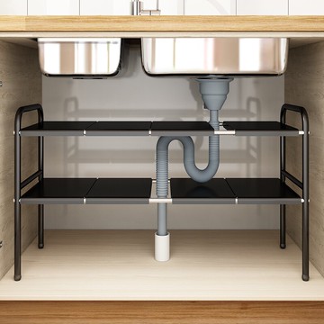廚房下水槽置物架伸縮櫥柜分層架隔板家用放鍋架儲物架子收納大全