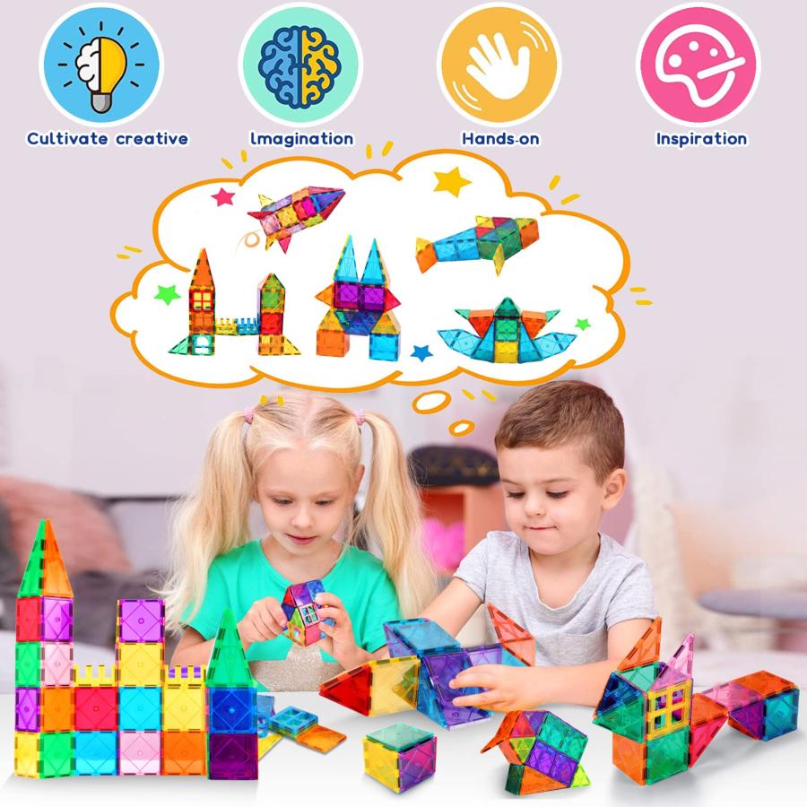 Magnetic Tiles Kids Toys for Year Old Boys Girls Magnetic Building