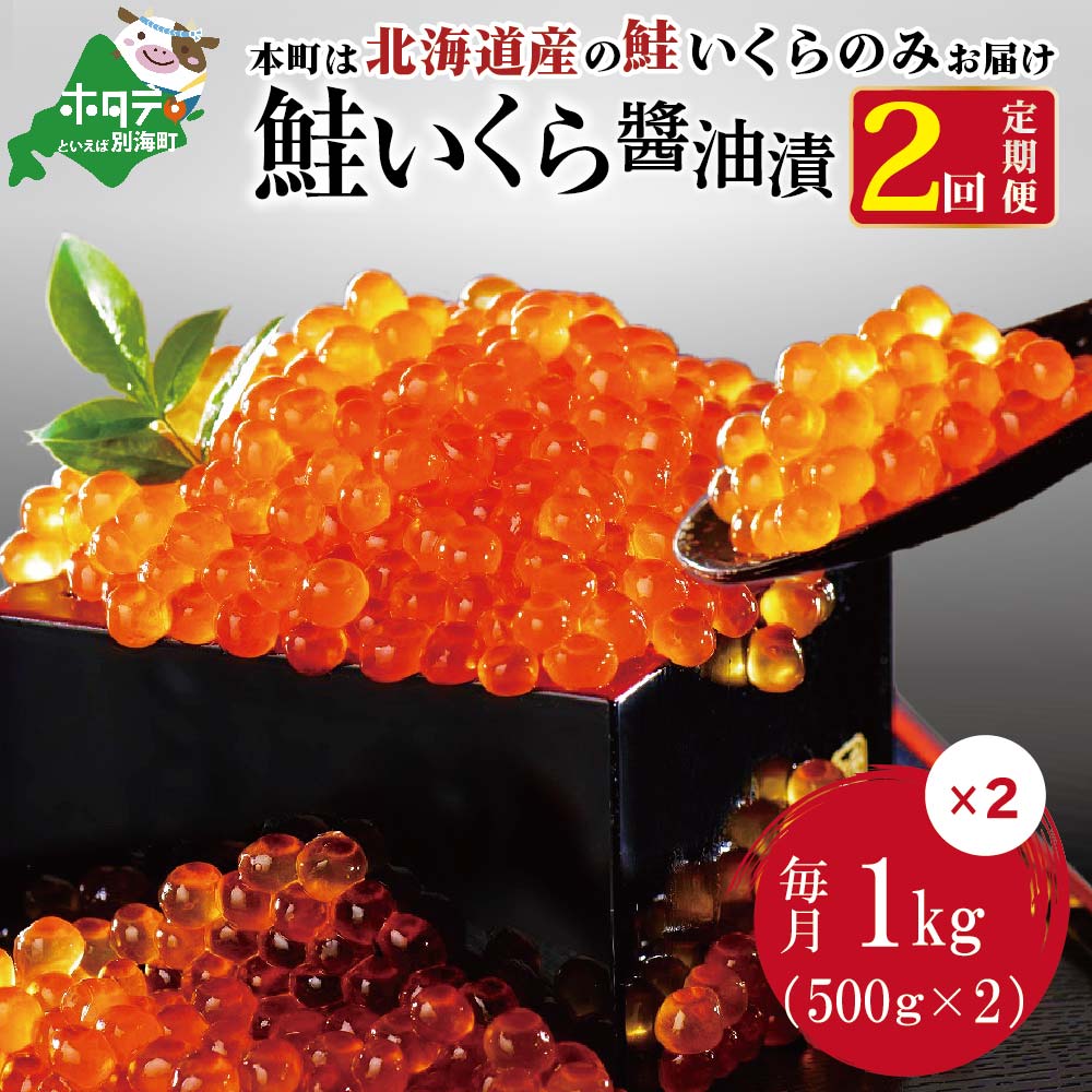 数量限定価格！贅沢堪能！北海道産 鮭いくら醤油漬け　たっぷり 2.0kg ！ (250g×4パック) 2ヶ月 定期便 全2回＜いくら丼24～32杯分！＞　鱒（マス）ではなく、北海道産の鮭（サケ）のいくらです