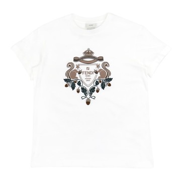 FENDI Kids 印花白色短袖 T-Shirt