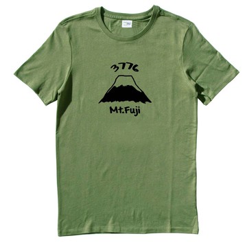 Mt Fuji 3776【現貨】 中性短袖T恤 軍綠色 富士山 日本 風景 櫻花 太陽 雪 自創 品牌 文青 Hipster