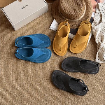 MARCO&JOYCE平底人字拖外穿涼夏季新款真皮防滑夾腳時尚軟底沙灘