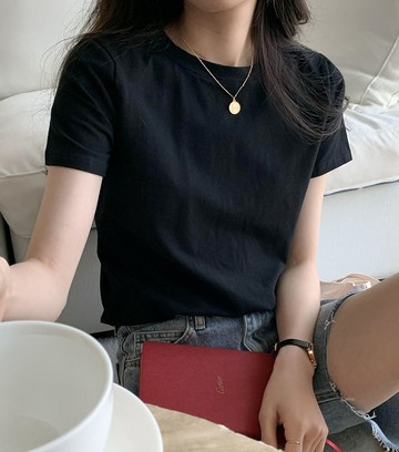 【missy shop】值得收藏磨毛棉短袖T-46183