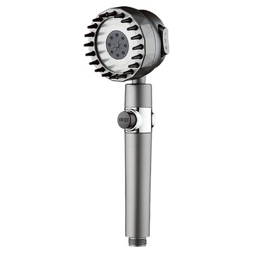 一鍵止水三檔增壓按摩蓮蓬頭 ABS材質 202克 R508A  灰色  1個