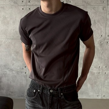 正韓肌肉款彈力曲線素色短袖T恤 3色 YUPPIE 預購商品 0415