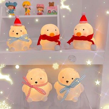 可愛小鴨子夜燈小熊夜燈圣誕禮物少女心臥室圣誕氛圍燈圣誕裝飾品
