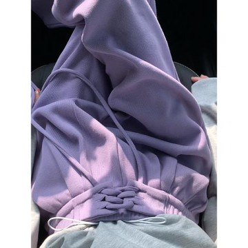紫色運動褲女寬松春秋季2025新款顯瘦直筒闊腿褲加絨休閑美式衛褲