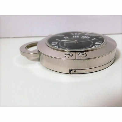 美品 カルティエ W0100047 トラベルクロック サントス 置時計 SS