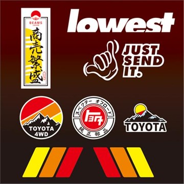 漢魂貼紙適用于豐田貼紙酷路澤FJ榮放普拉多反光車身玻璃貼 3115