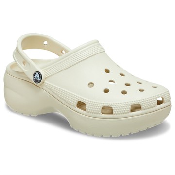 Crocs卡駱馳 女 經典厚底克駱格 骨白色