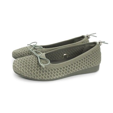W&M 輕盈針織平底芭蕾娃娃鞋-綠色