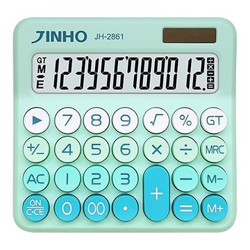京禾JINHO12位元桌上型計算機 JH-2861-GN/多巴胺/薄荷綠