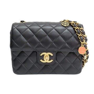 CHANEL 香奈兒 黑色 菱格紋 羊皮 23C 金幣 鍊帶 肩背包 AS3737 【二手名牌BRAND OFF】