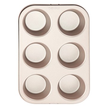 CHEFMADE 學廚 香檳金 6杯不粘馬芬盤  27 x 18 x 3.2cm  1個