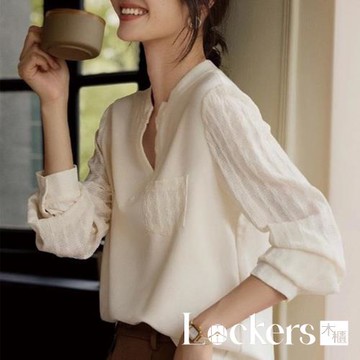 【Lockers 木櫃】肌理感長袖T恤上衣 L114030306