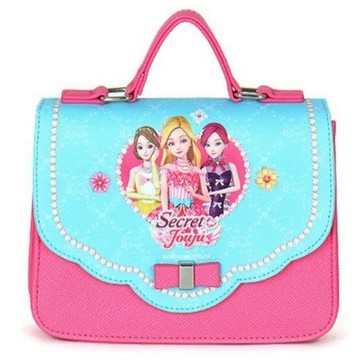韓國 Secret Jouju 珠珠的秘密 兒童斜背包 粉色 SJG-K0126【正韓現貨】卡通圖案 女童手提包 公主斜