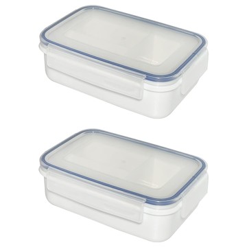 皇家 微波便當盒/保鮮盒/密封盒  白色 + 透明色  2個