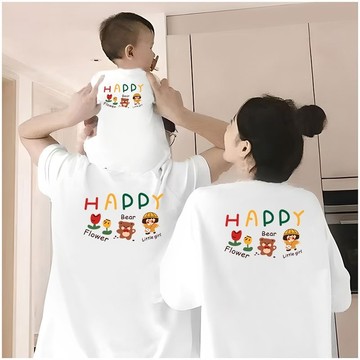 🚀隔日到貨🚀情侶裝親子T恤大碼短袖親子裝父子裝美式上衣家庭服卡通短袖夏季親子裝情侶上衣日系t恤寬鬆上衣親子裝夏裝美式上衣