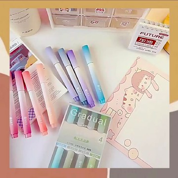 ［so媽］✨台灣現貨📦手帳螢光筆四入裝 螢光筆 記號筆 塗鴉筆 文具用品
